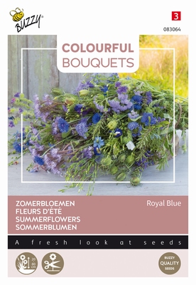 Colorful Bouquets, Royal Blue (Blauwe tinten)  op=op
