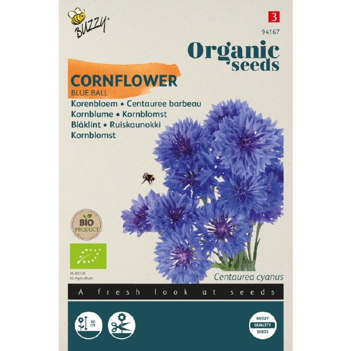 Bio Organic Centaurea  Dubbelbloemig Blue  - NIEUW