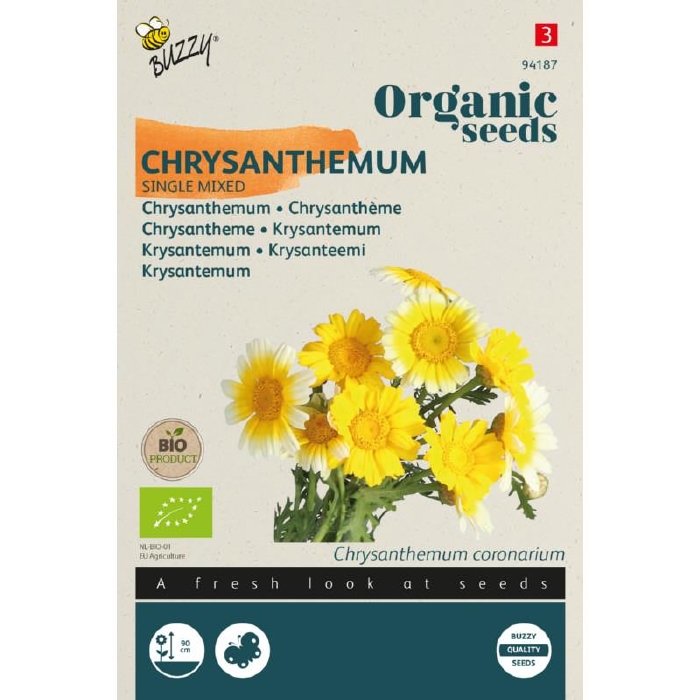 Bio Organic Chrysanthemum enkelbloemig gemengd  - NIEUW